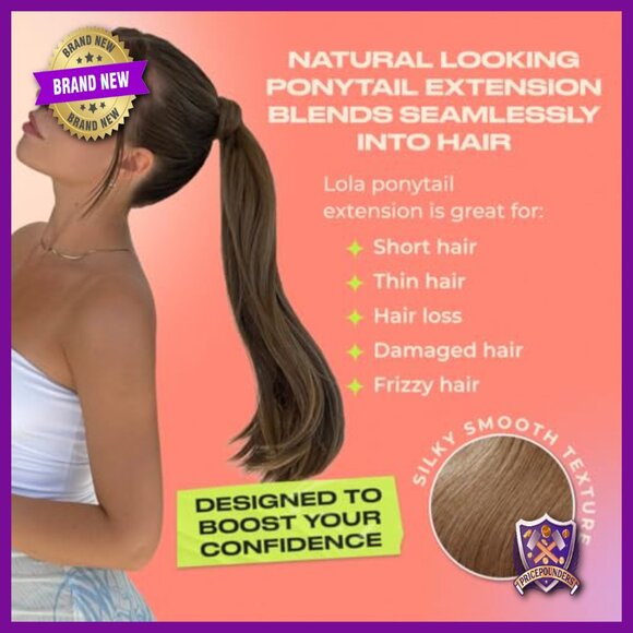 17 Inch Synthetic Clip-In Ponytail Extension, Lightweight Vegan Hair main image 4